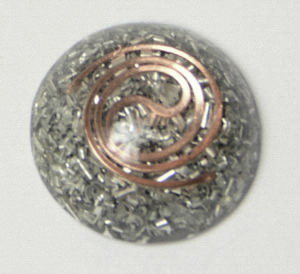 Powerful Enhanced Orgonite 5G Cell Phone/Tablet EMF/EMR Protection Shield. Orgone Tablet EMR Shield with Copper Spiral & Copper Tube Torus Coil and Amber. Orgone