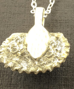 Backside of Orgone Shell Pendant Necklace orgonite jewelry for kids childrens orgonite