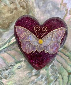 Small Enhanced Orgonite Butterfly Heart with Double-Terminated Crystal