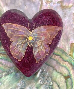 Small Enhanced Orgonite Butterfly Heart with Double-Terminated Crystal