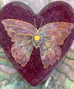 Petite  Enhanced Orgonite Pink Butterfly Heart