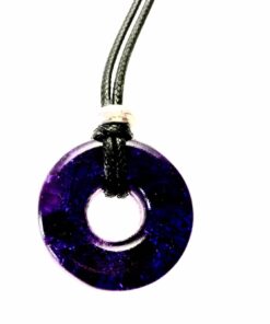 Enhanced Orgonite Purple Ring Pendant with Amethyst