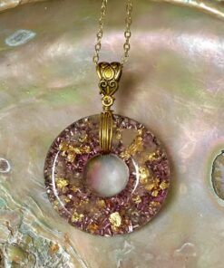 Rose Quartz Orgonite Pendant Enhanced with Sacred Hawaiian Botanicals