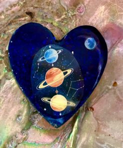 Small Enhanced Orgonite Planets Heart with Double-Terminated Crystal