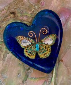 Small Enhanced Orgonite Butterfly Heart with Double-Terminated Crystal