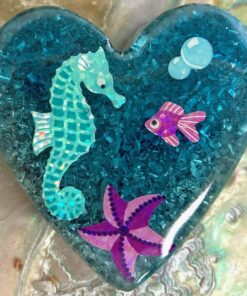 Petite Enhanced Orgonite Seahorse Heart