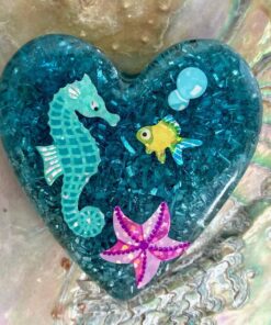 Child's Enhanced Orgonite Sea Horse Heart