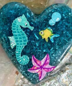 Petite Enhanced Orgonite Seahorse Heart