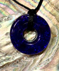 Navy Enhanced Orgone Amulet with Amethyst & Purple Flourite