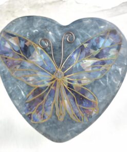 Enhanced Orgonite Butterfly Heart with Double-Terminated Crystal