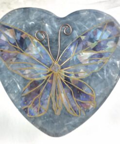 Enhanced Orgonite Butterfly Heart with Double-Terminated Crystal