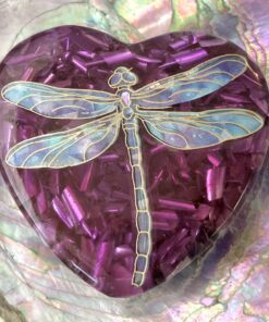Enhanced Orgonite Dragonfly Heart with Double-Terminated Crystal