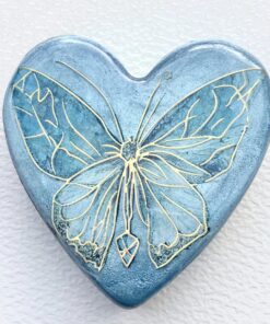 Petite Enhanced Orgonite Blue Butterfly Heart