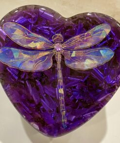 Enhanced Orgonite Dragonfly Heart with Double-Terminated Crystal