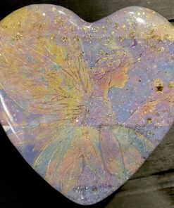 Large Artworks Enhanced Orgonite Fairy Heart with Double-Terminated Crystal