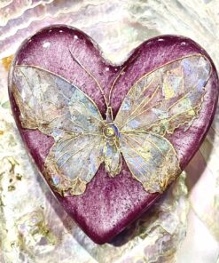 Petite Enhanced Orgonite Lavender Butterfly Heart