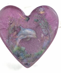 Petite Enhanced Orgonite Dolphin Heart