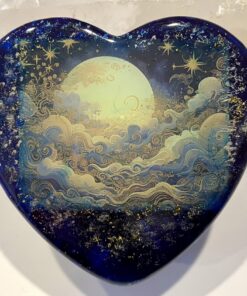 Enhanced Orgonite Magical Moon Heart with Double-Terminated Crystal