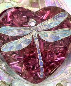 Enhanced Orgonite Dragonfly Heart with Double-Terminated Crystal
