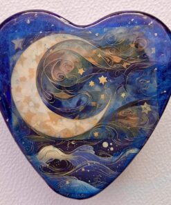 Enhanced Orgonite Fantasy Moon Heart with Double-Terminated Crystal