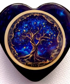 Large Enhanced Orgonite Tree of Life Heart with Double-Terminated Crystal