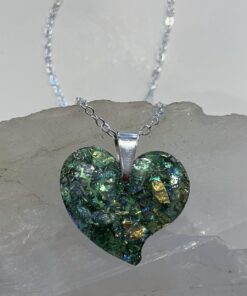 Glitter Heart Pendant with Enhanced Orgonite