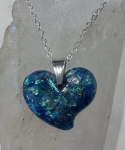 Glitter Heart Pendant with Enhanced Orgonite