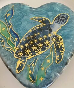 Large Enhanced Orgonite Magical Turtle Heart with Double-Terminated Crystal