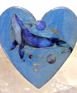 Petite Enhanced Orgonite Whale Heart with Crystal