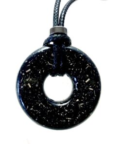 Black Tourmaline Power Ring with Hematite & Enhanced Orgonite