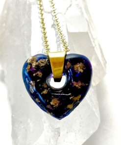 Orgonite Heart Amulet Enhanced with Malachite and Hawaiian Botanicals