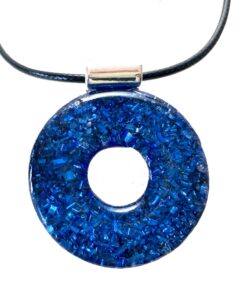 Orgonite Blue Pendant Enhanced with Sacred Hawaiian Botanicals