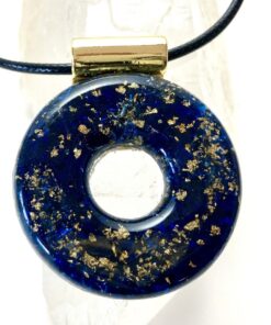 Blue Power Ring with Tourmaline & Enhanced Orgonite