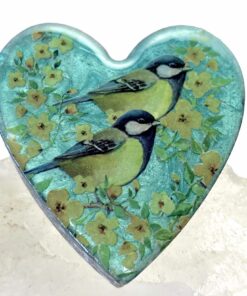 Petite Enhanced Orgonite Chickadees Heart