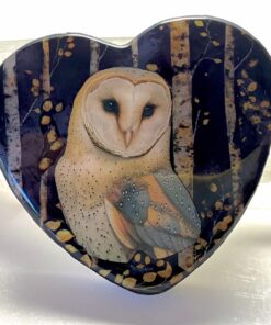 Enhanced Orgonite Owl Heart with Quartz Crystal