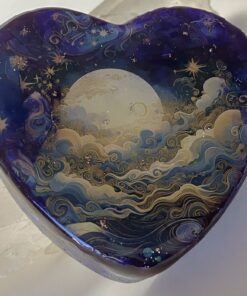 Enhanced Orgonite Cosmic Moon Heart with Double-Terminated Crystal